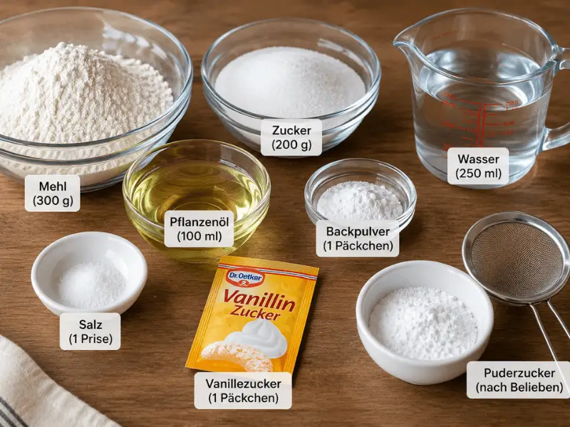 Wasserkuchen Teig in einer Glasschüssel vor dem Backen