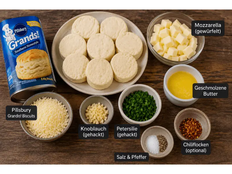 Pillsbury Keks Knoblauchbutter Käsebomben mit geschmolzenem Mozzarella und knuspriger Kruste