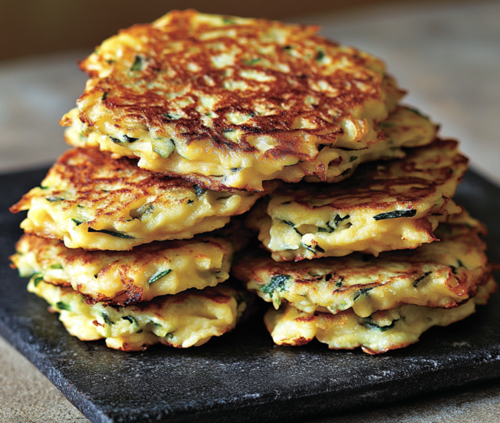 Cheesy Chicken Fritters with Golden Crispy Edges