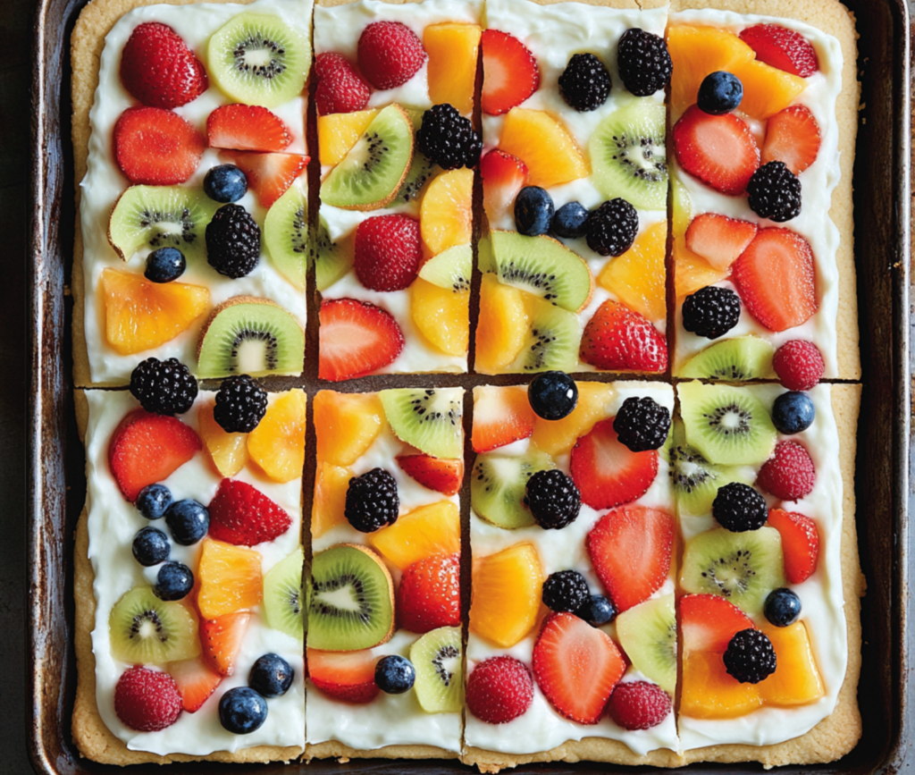 Colorful Fruit Pizza Cookie Delight