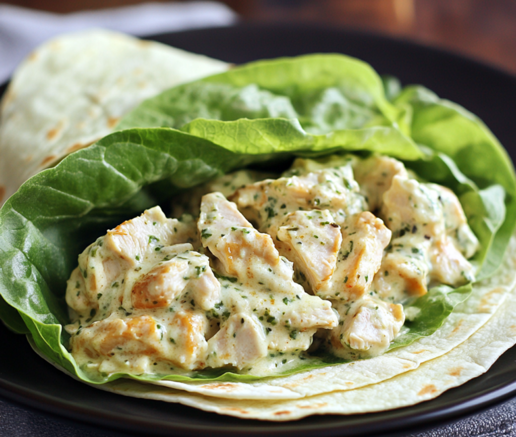 Creamy Chicken Alfredo Wraps on a Plate