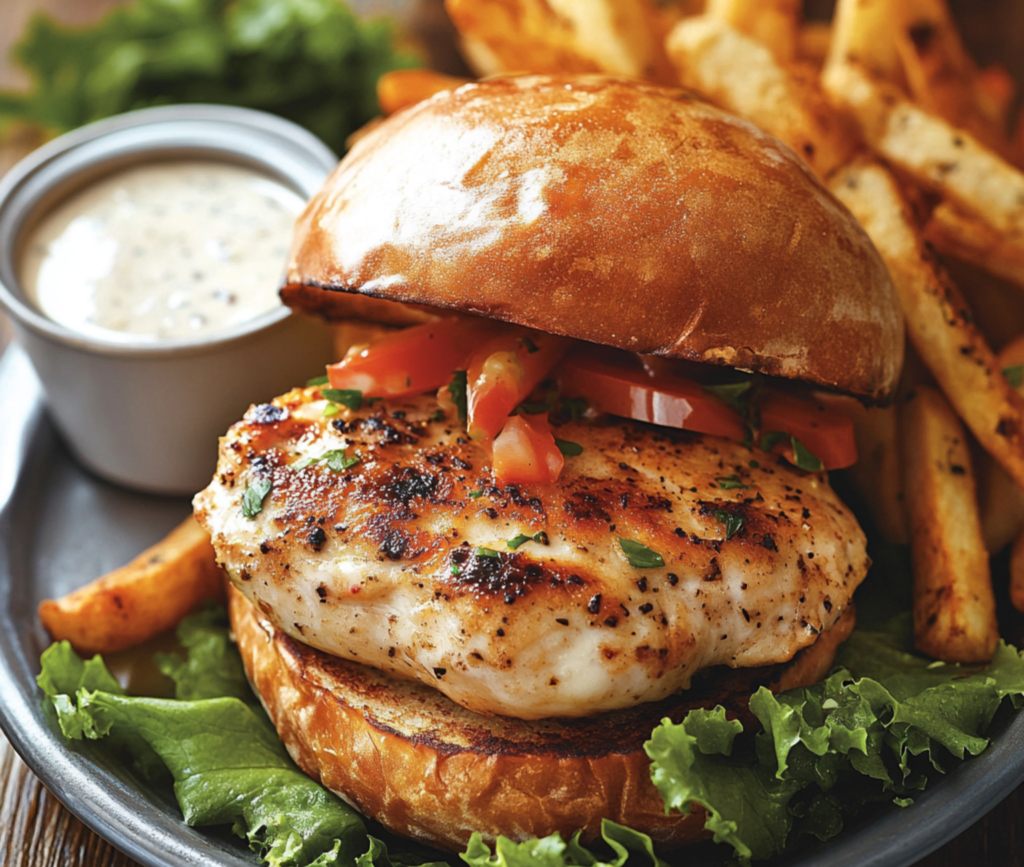 Crispy Chicken Burger with Fresh Toppings