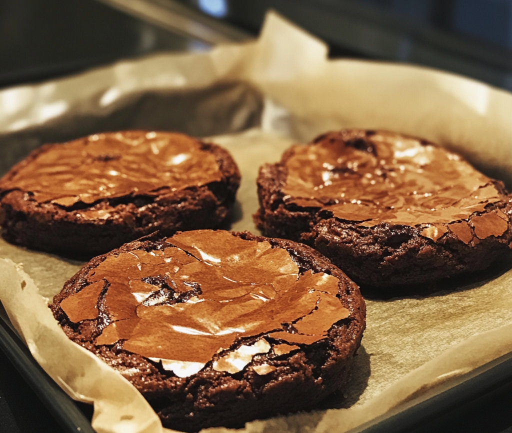 Gooey Chocolate Lava Brownie Cookies Fresh from the Oven