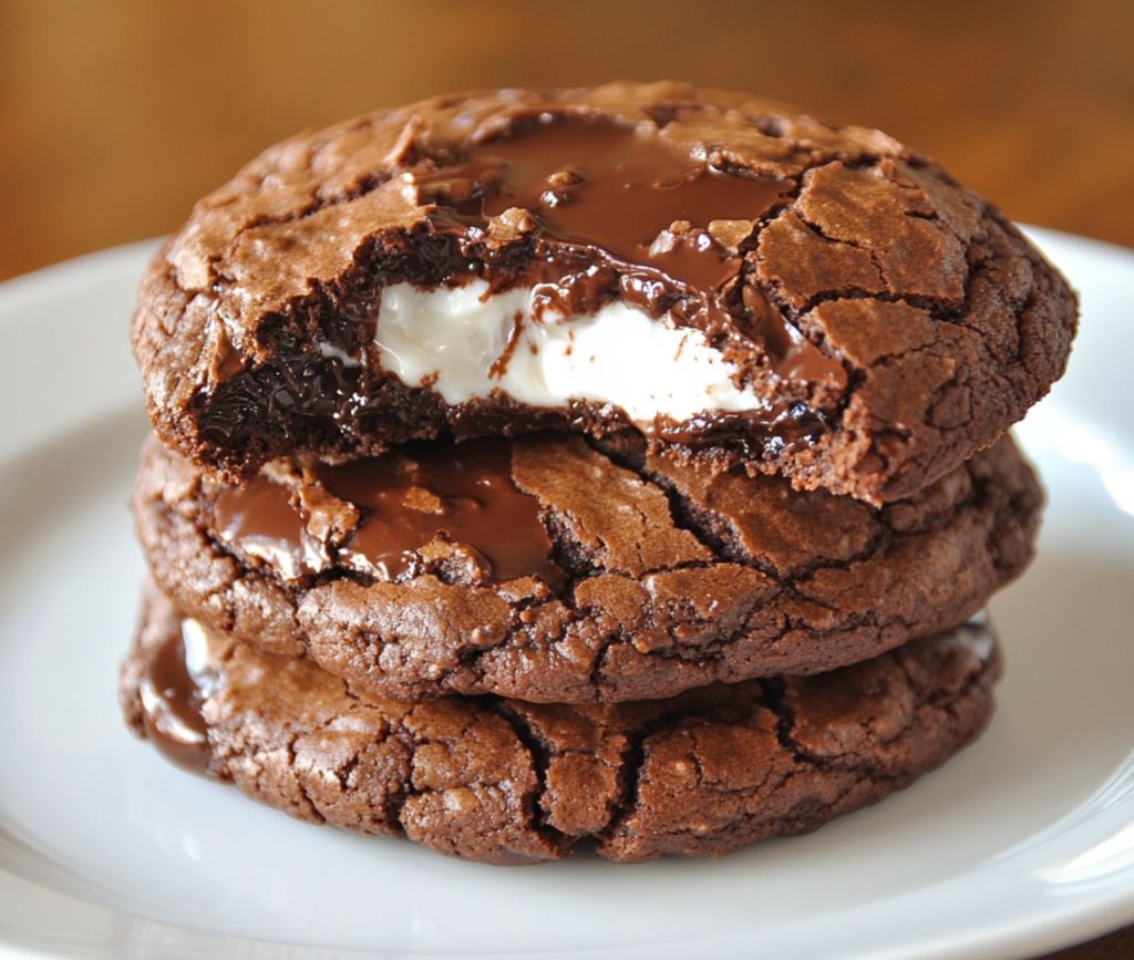 Gooey Chocolate Lava Brownie Cookies Fresh from the Oven