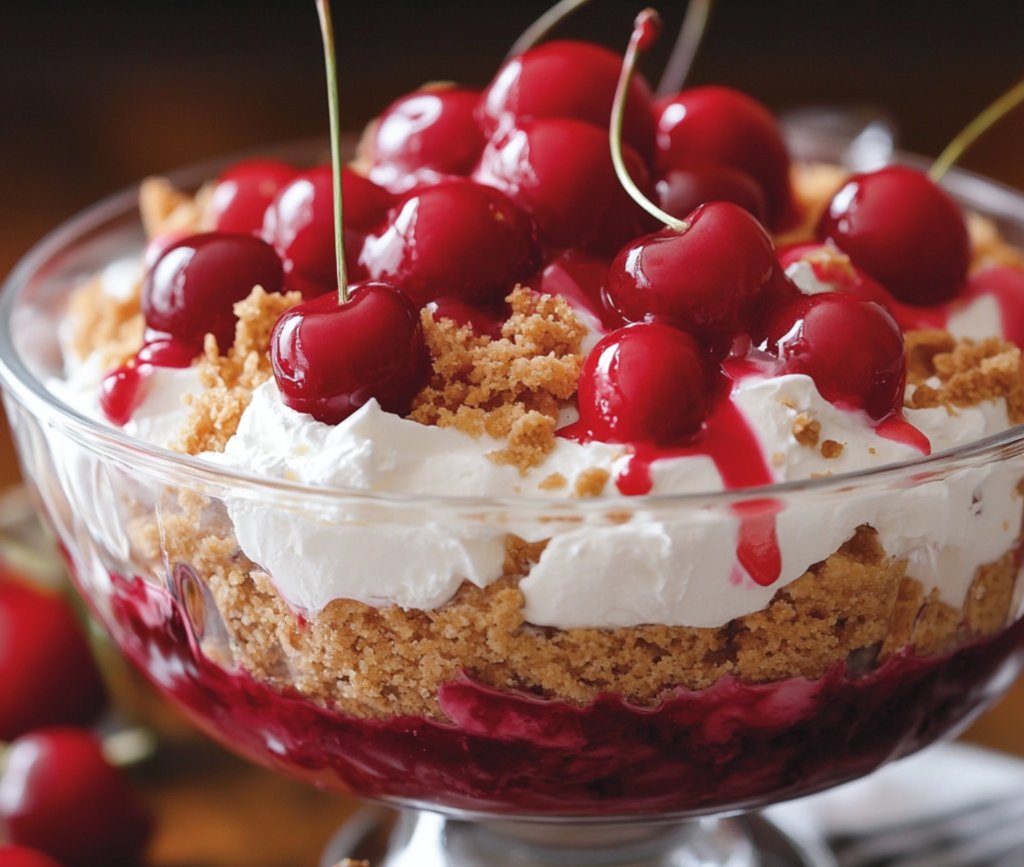 Layered Classic Cherry Delight Dessert