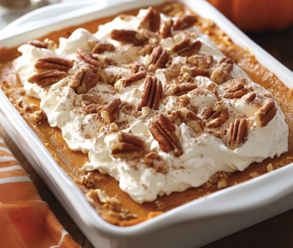 Layered Pumpkin Dessert with Creamy Toppings