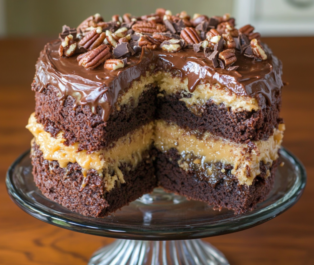 German Chocolate Poke Cake