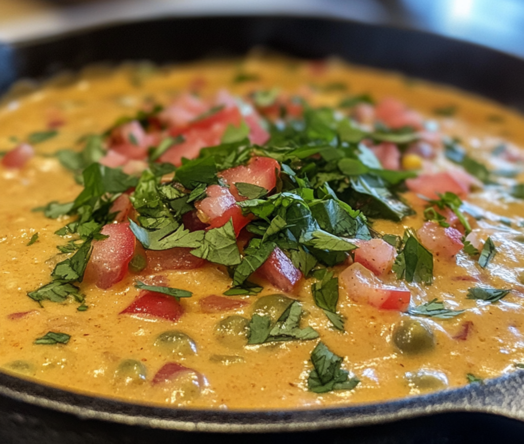 Spicy Cowboy Queso Dip in a Skillet