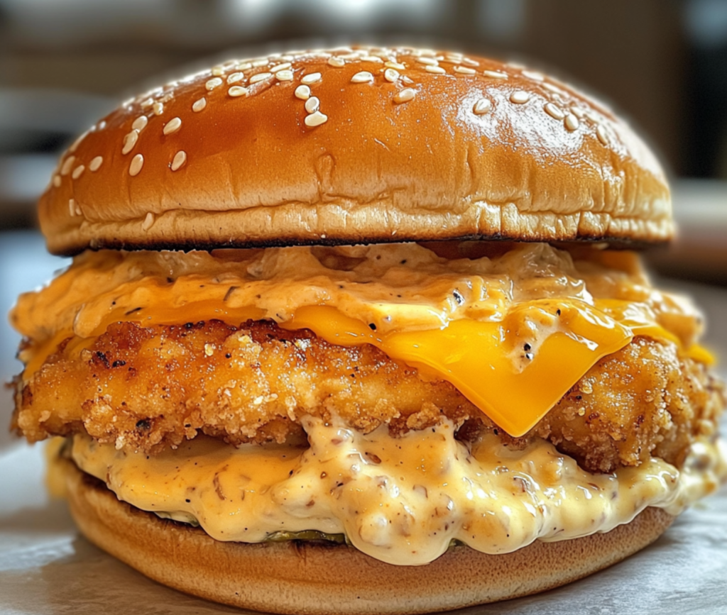 Ultimate Cheddar Ranch Chicken Burger – A Flavor Explosion