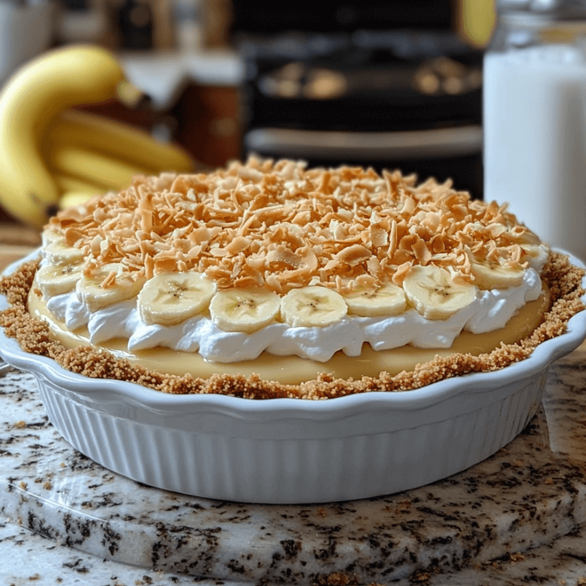 A Perfect Slice of Banana Coconut Cream Pie