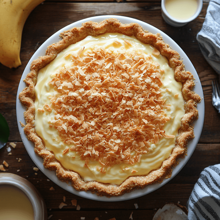 A Perfect Slice of Banana Coconut Cream Pie