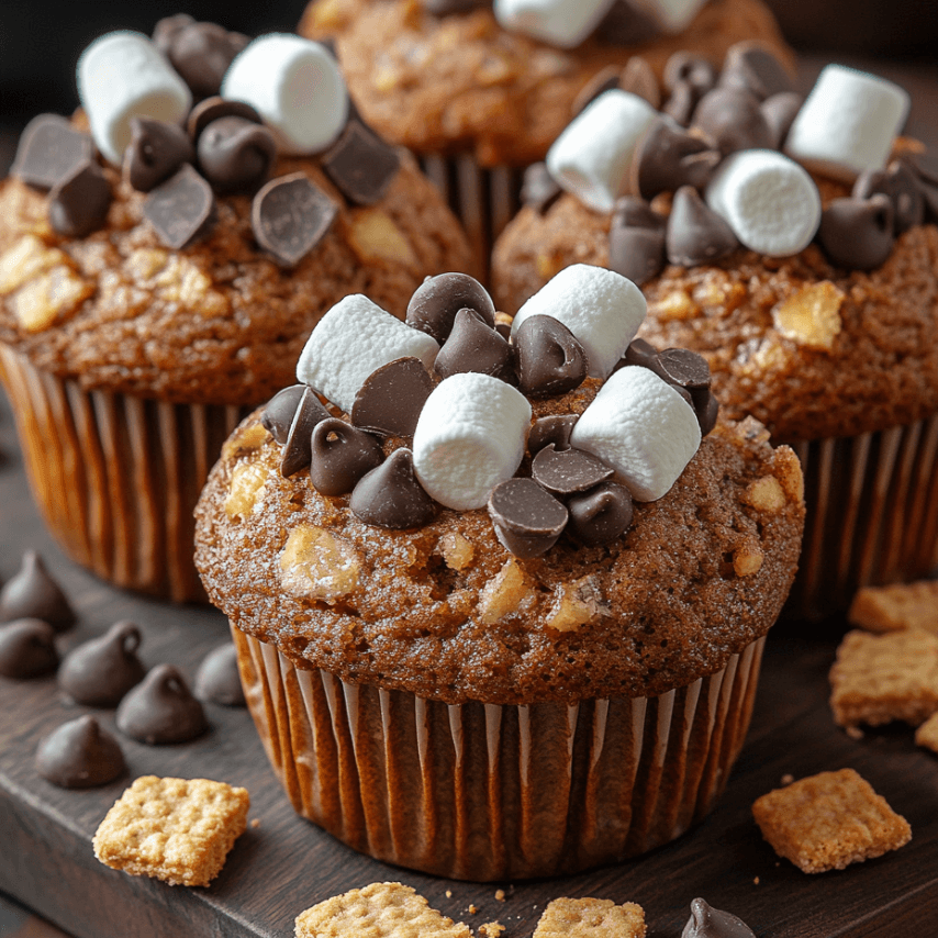 Banana S'mores Muffins: A Gooey Chocolate and Marshmallow Treat