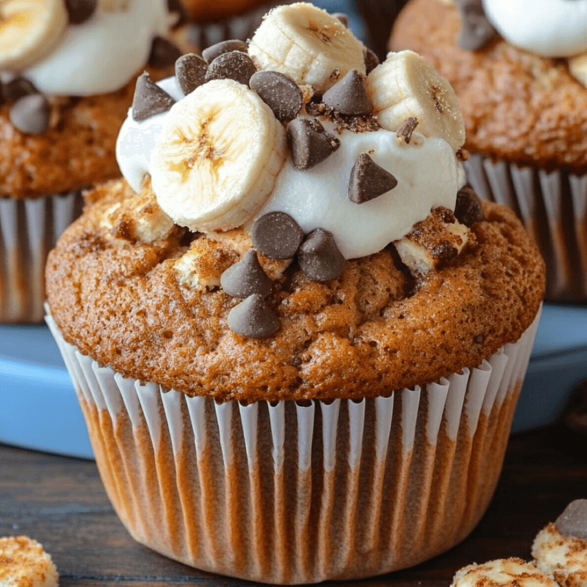 Banana S'mores Muffins: A Gooey Chocolate and Marshmallow Treat