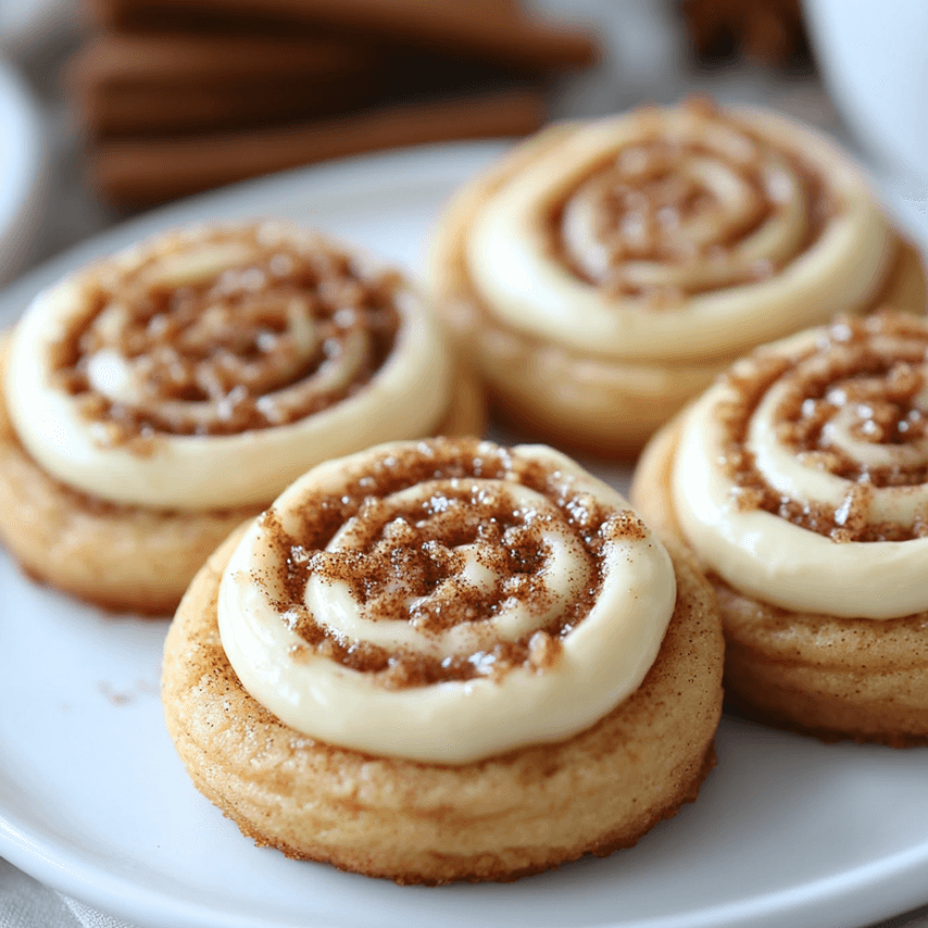 Close-Up of Cinnamon Cheesecake Swirl Cookies