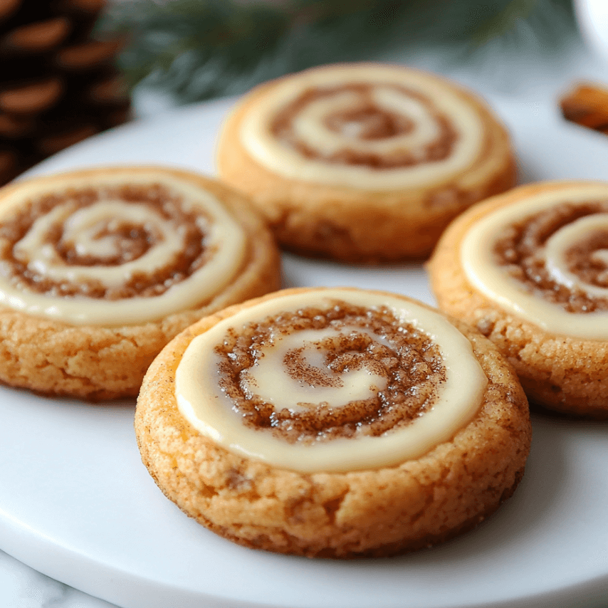 Close-Up of Cinnamon Cheesecake Swirl Cookies