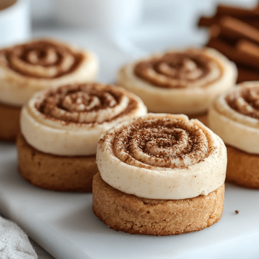 Close-Up of Cinnamon Cheesecake Swirl Cookies