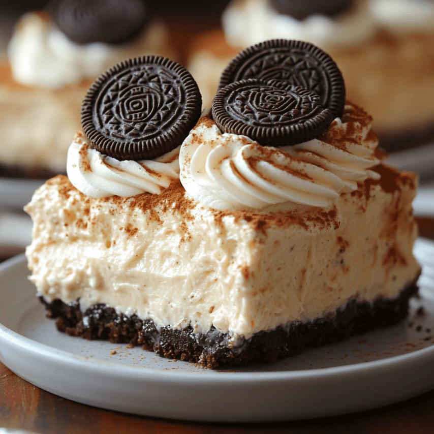 Creamy Oreo Cheesecake Dump Cake Layers