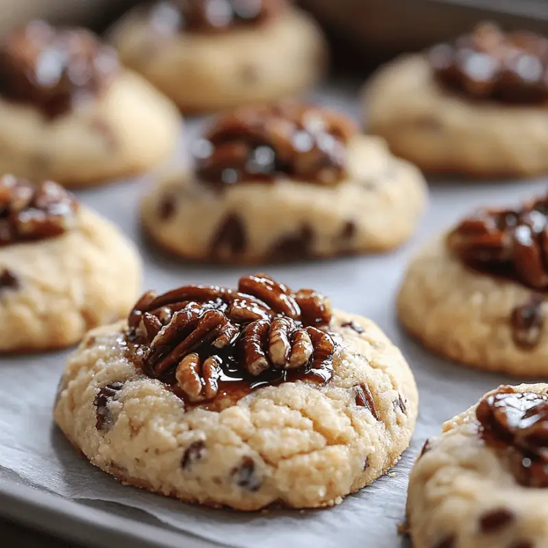 Gooey Pecan Pie Cookies Freshly Baked