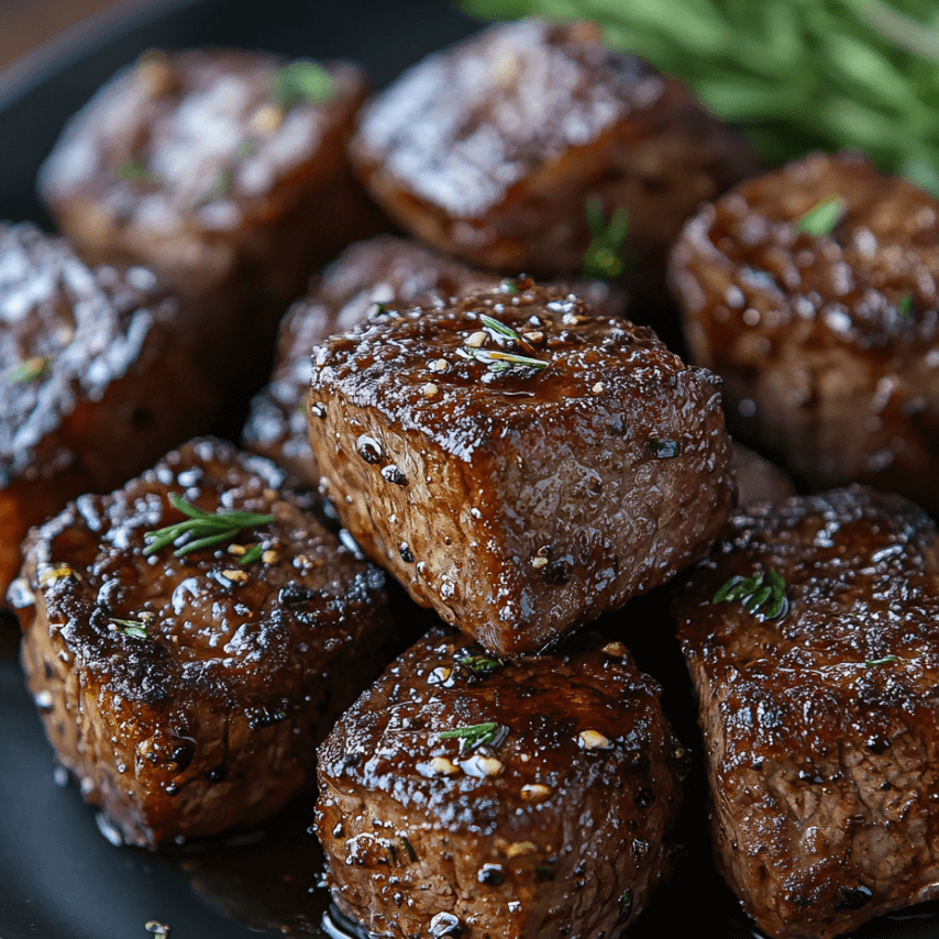 Maple Balsamic Glazed Steak Bites with a Perfect Sear