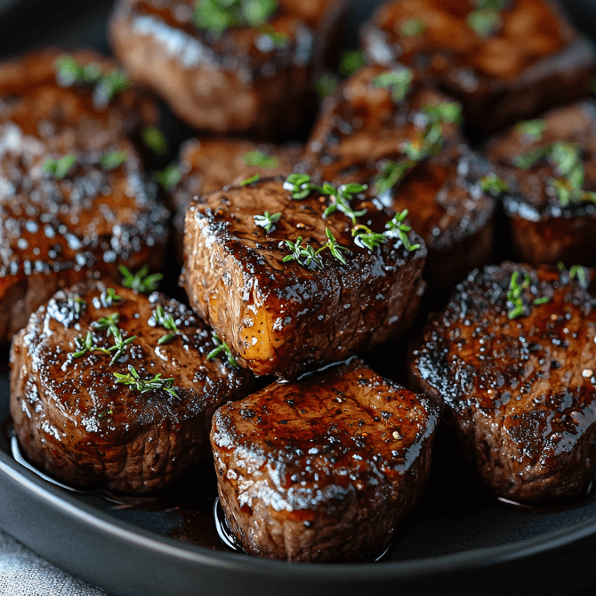 Maple Balsamic Glazed Steak Bites with a Perfect Sear