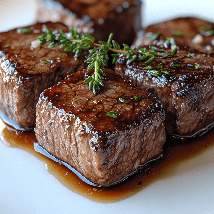 Maple Balsamic Glazed Steak Bites with a Perfect Sear