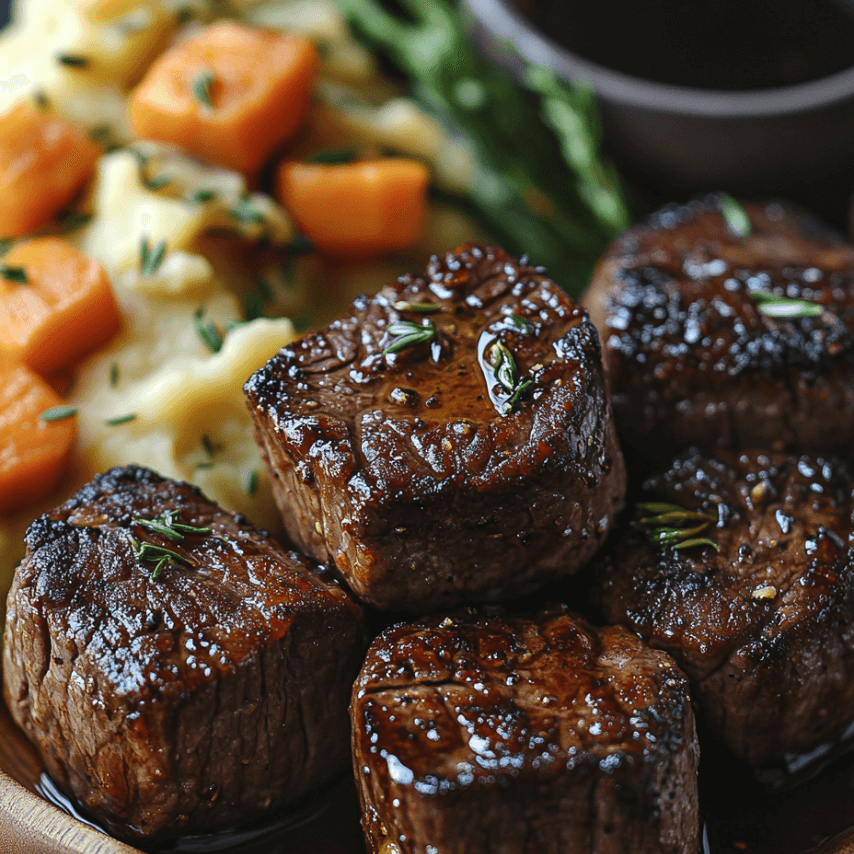 Maple Balsamic Glazed Steak Bites with a Perfect Sear