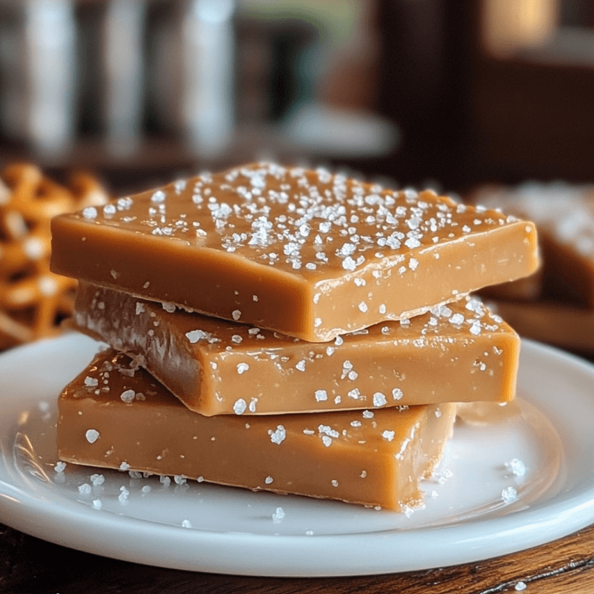 Salted Caramel Pretzel Fudge Squares