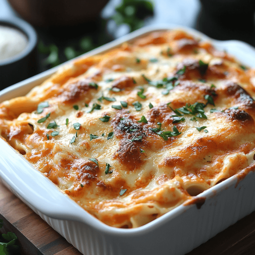 Buffalo Chicken Alfredo Lasagna Recipe - Cheesy & Spicy Delight