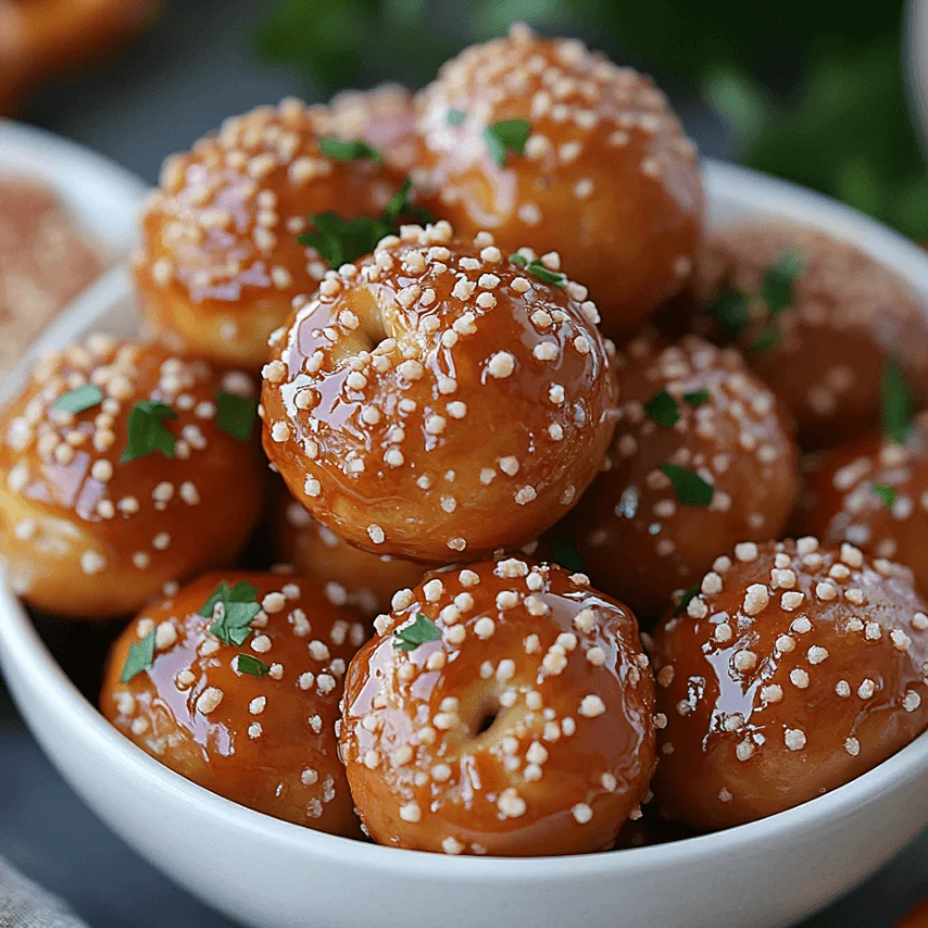 Golden Maple Pretzel Bites on a Baking Tray