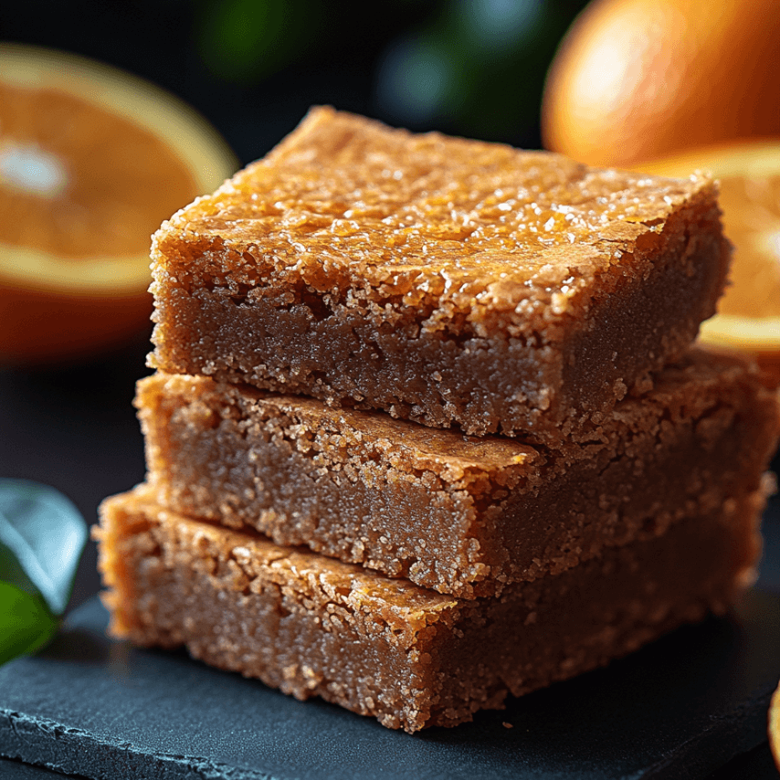 Delicious Orange Ginger Blondies with Pecans