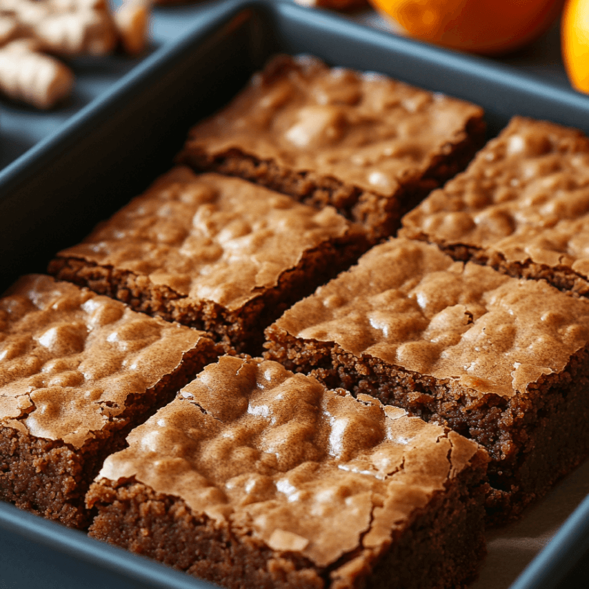 Delicious Orange Ginger Blondies with Pecans