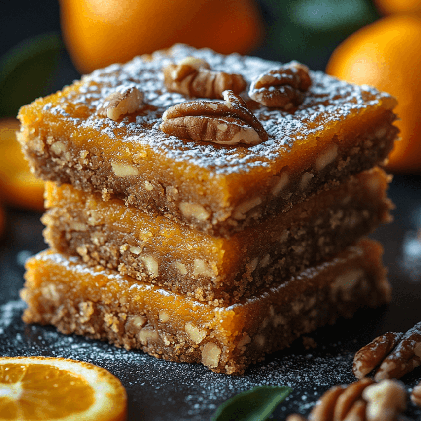 Delicious Orange Ginger Blondies with Pecans