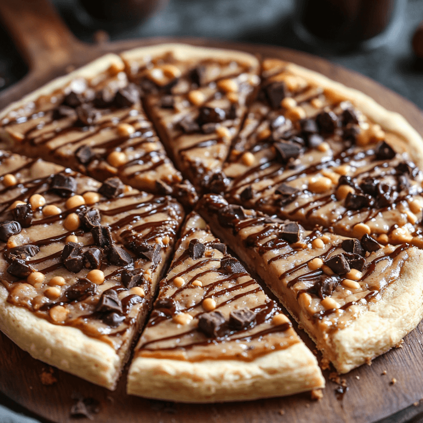 Peanut Butter Brownie Pizza with Toppings