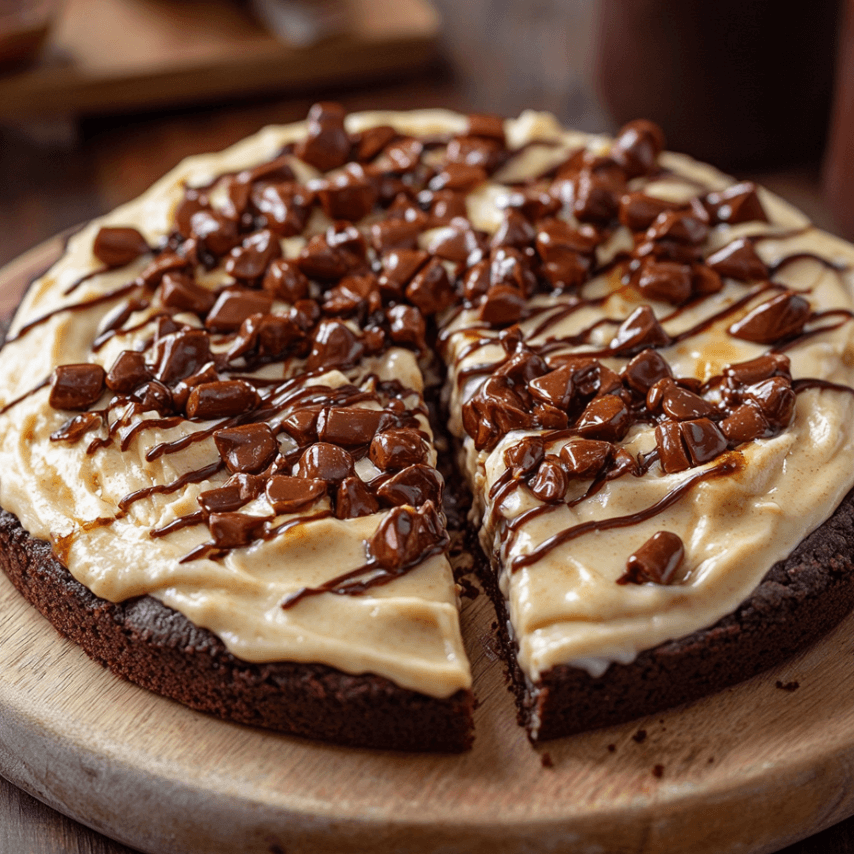 Peanut Butter Brownie Pizza with Toppings