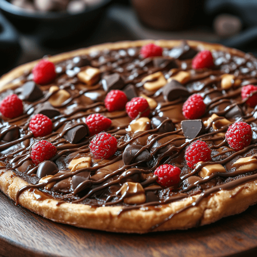 Peanut Butter Brownie Pizza with Toppings