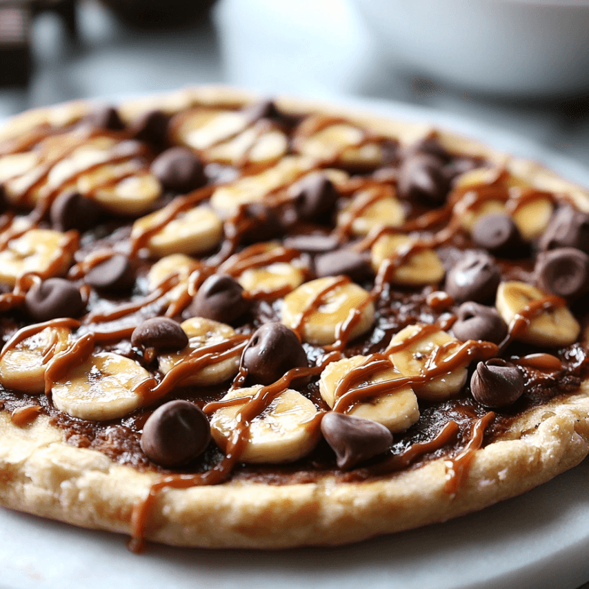 Peanut Butter Brownie Pizza with Toppings