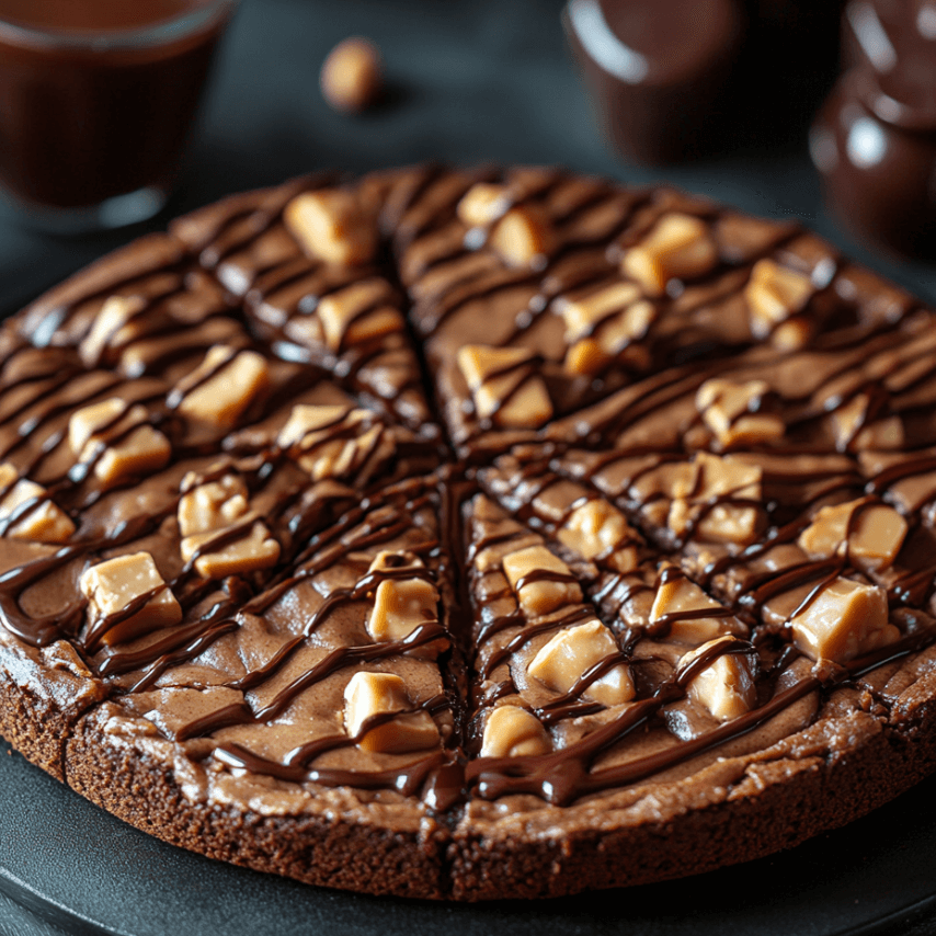 Peanut Butter Brownie Pizza with Toppings