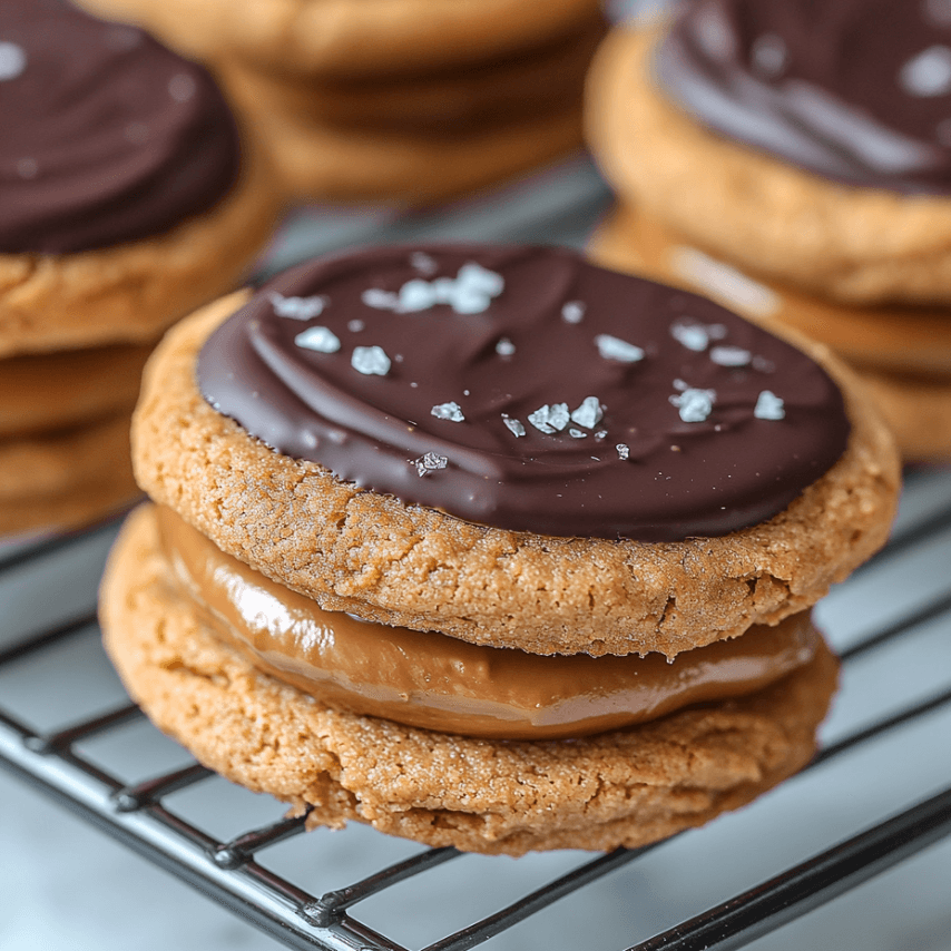 Perfectly Stacked Peanut Butter Sandwich Cookies