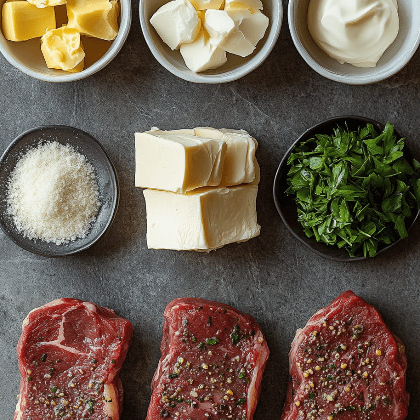 Creamy Garlic Steak Served with Parmesan Sauce