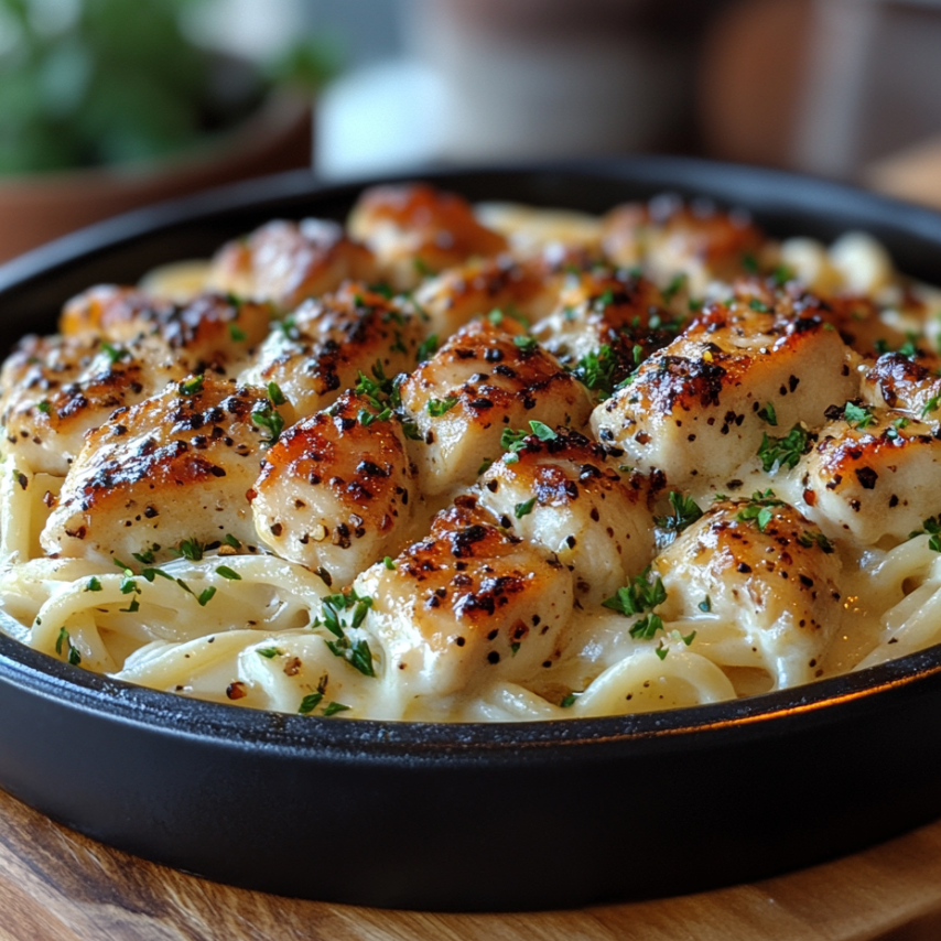 Honey Pepper Alfredo Bake in a Creamy Sauce