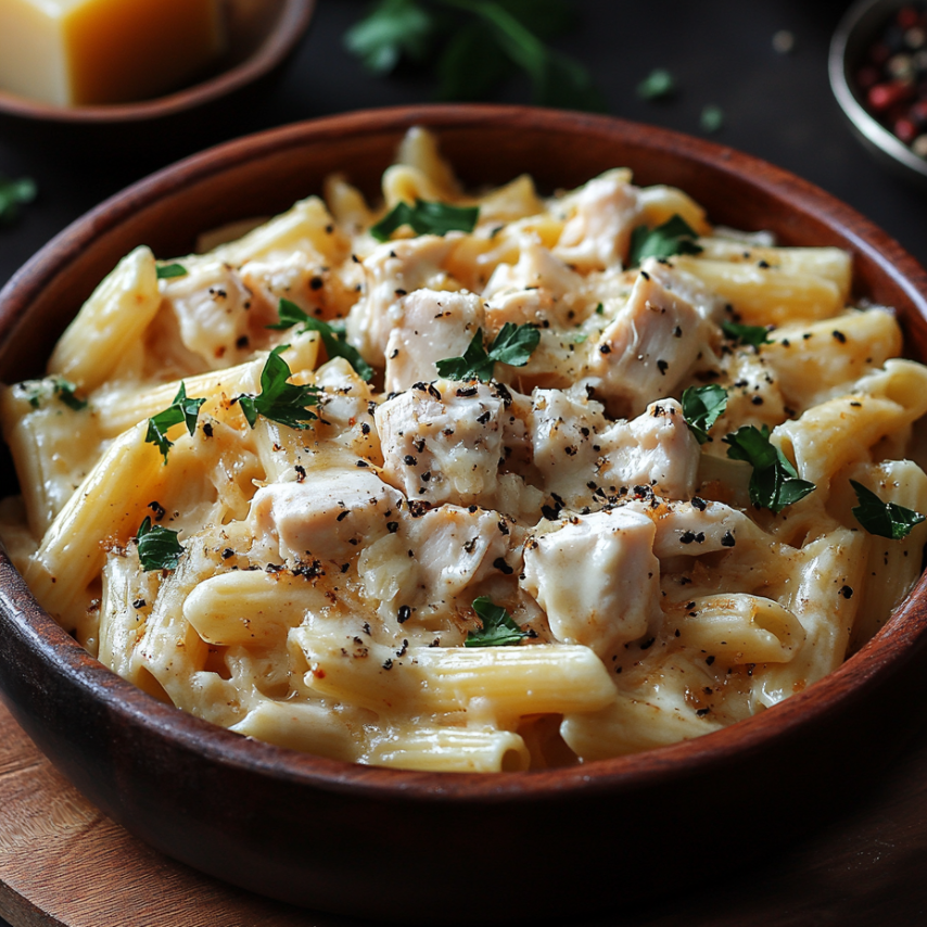 Honey Pepper Alfredo Bake in a Creamy Sauce