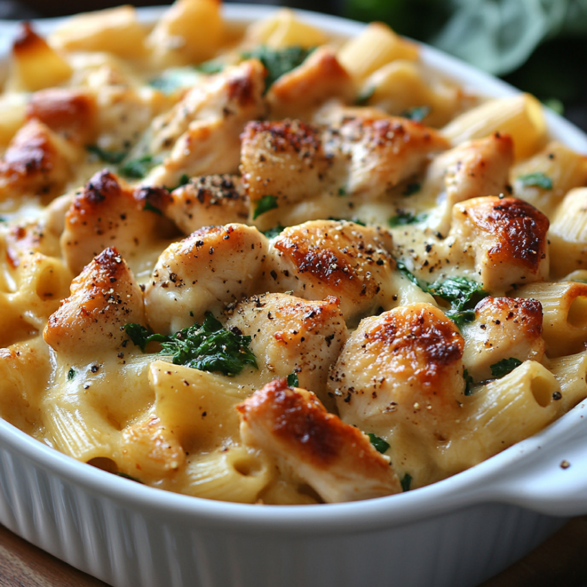 Honey Pepper Alfredo Bake in a Creamy Sauce