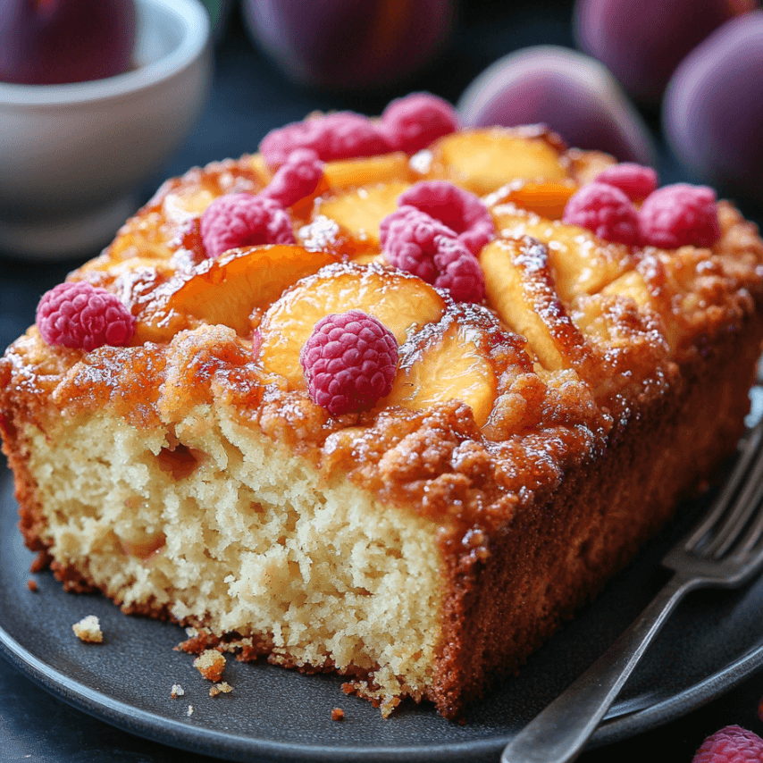 Freshly Baked Peach Cobbler Loaf