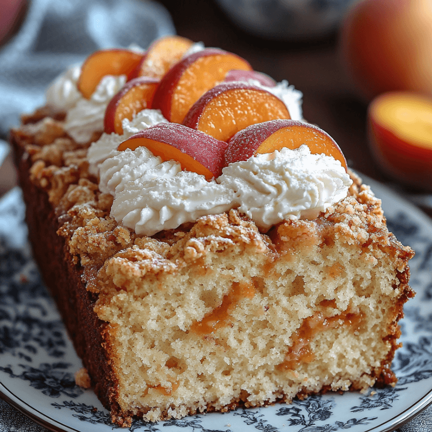 Freshly Baked Peach Cobbler Loaf