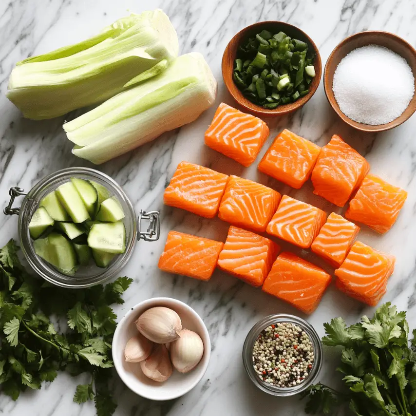 Bang Bang Salmon Bites Served with Creamy Sauce