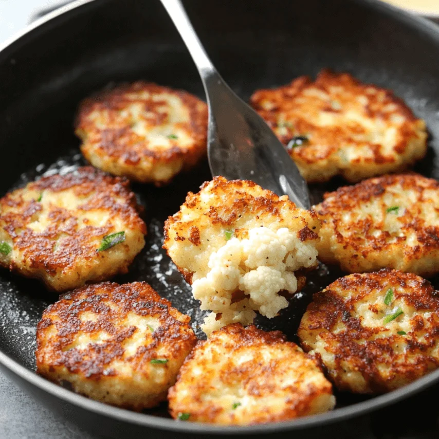 Basic Cauliflower Fritters on Plate – Crispy & Golden Brown