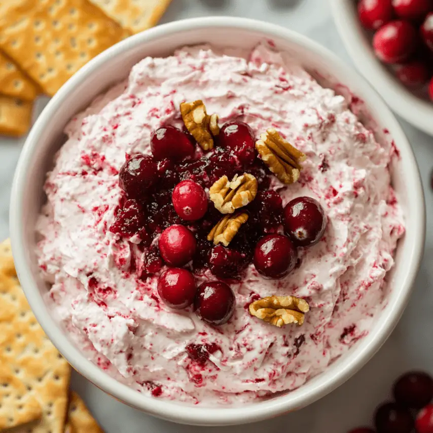 Cranberry Cream Cheese Spread on Crackers