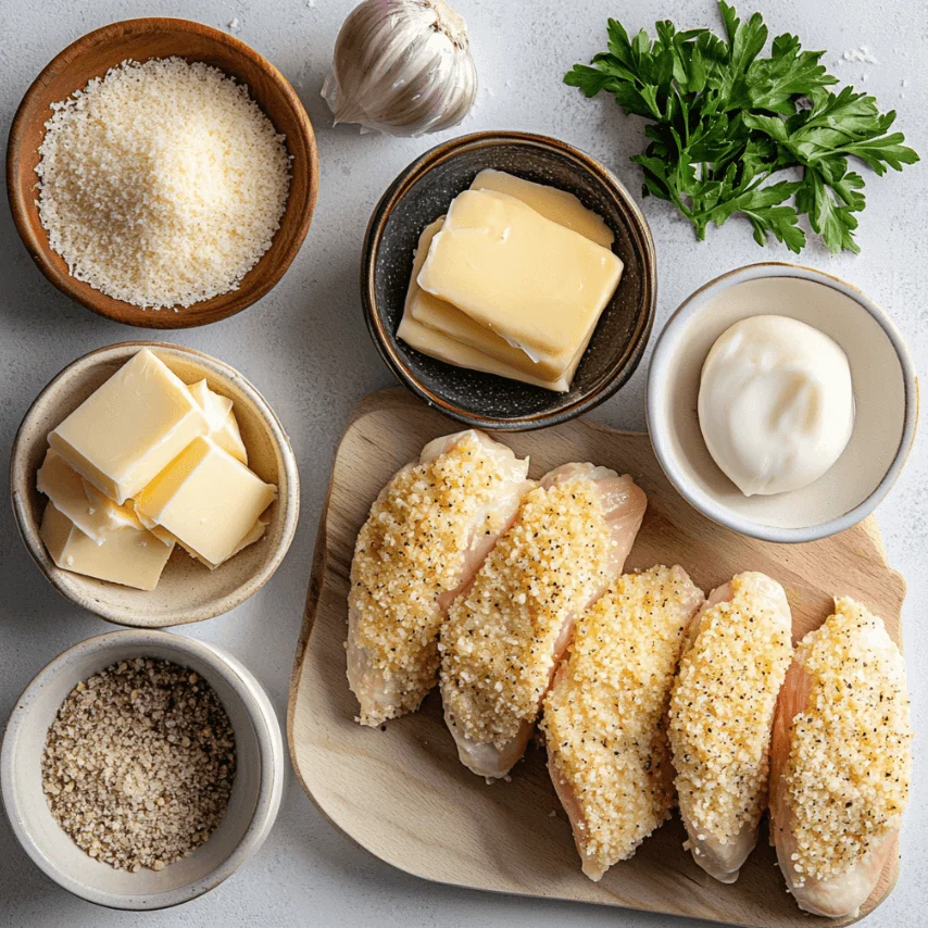 Crispy Parmesan Chicken with Garlic Cream Sauce