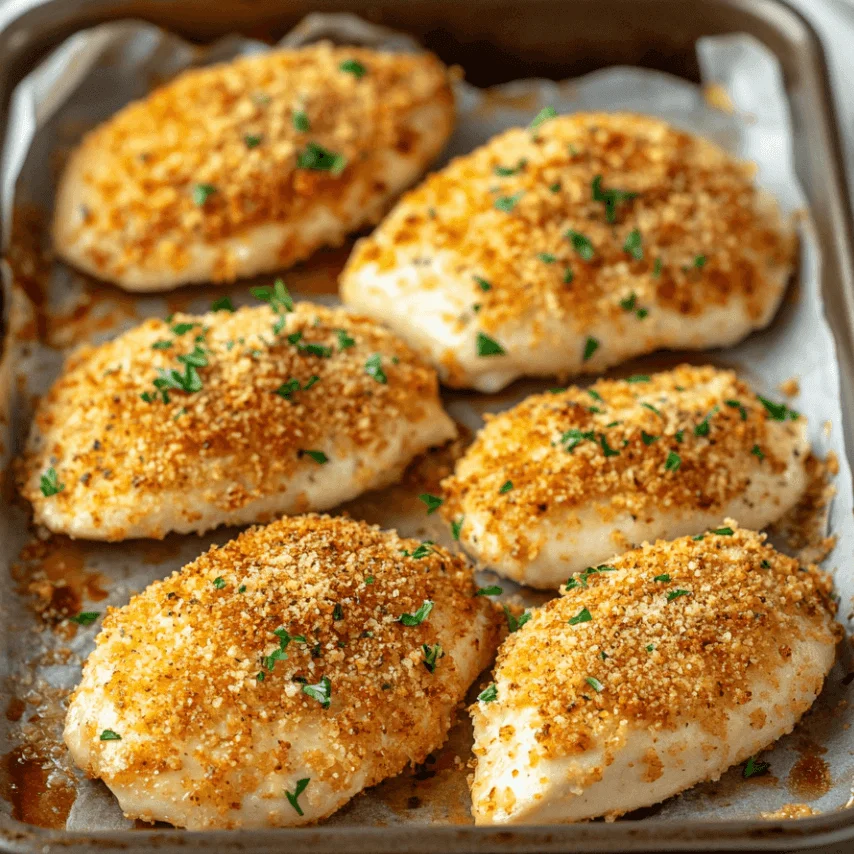 Crispy Parmesan Chicken with Garlic Cream Sauce