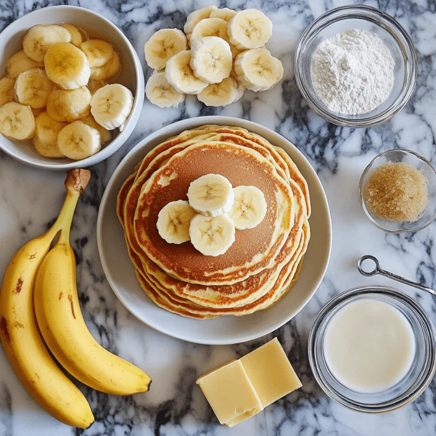 Fluffy Brown Sugar Banana Pancakes Stack